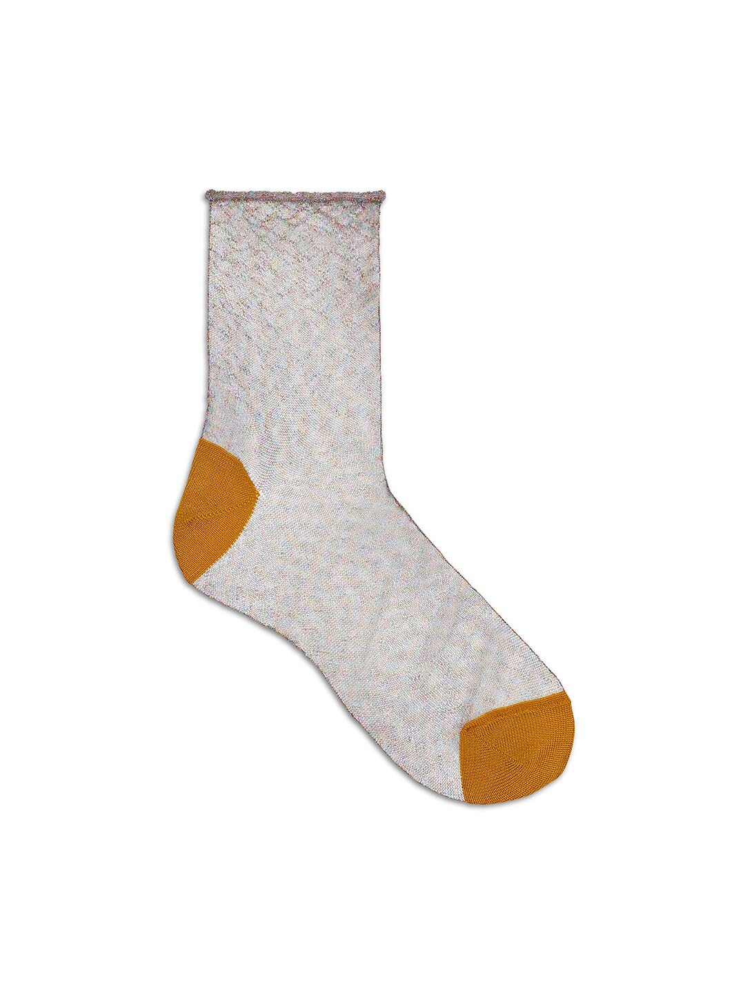 

Happy Socks Women Grey & Mustard-Yellow Solid Above Ankle-Length Socks