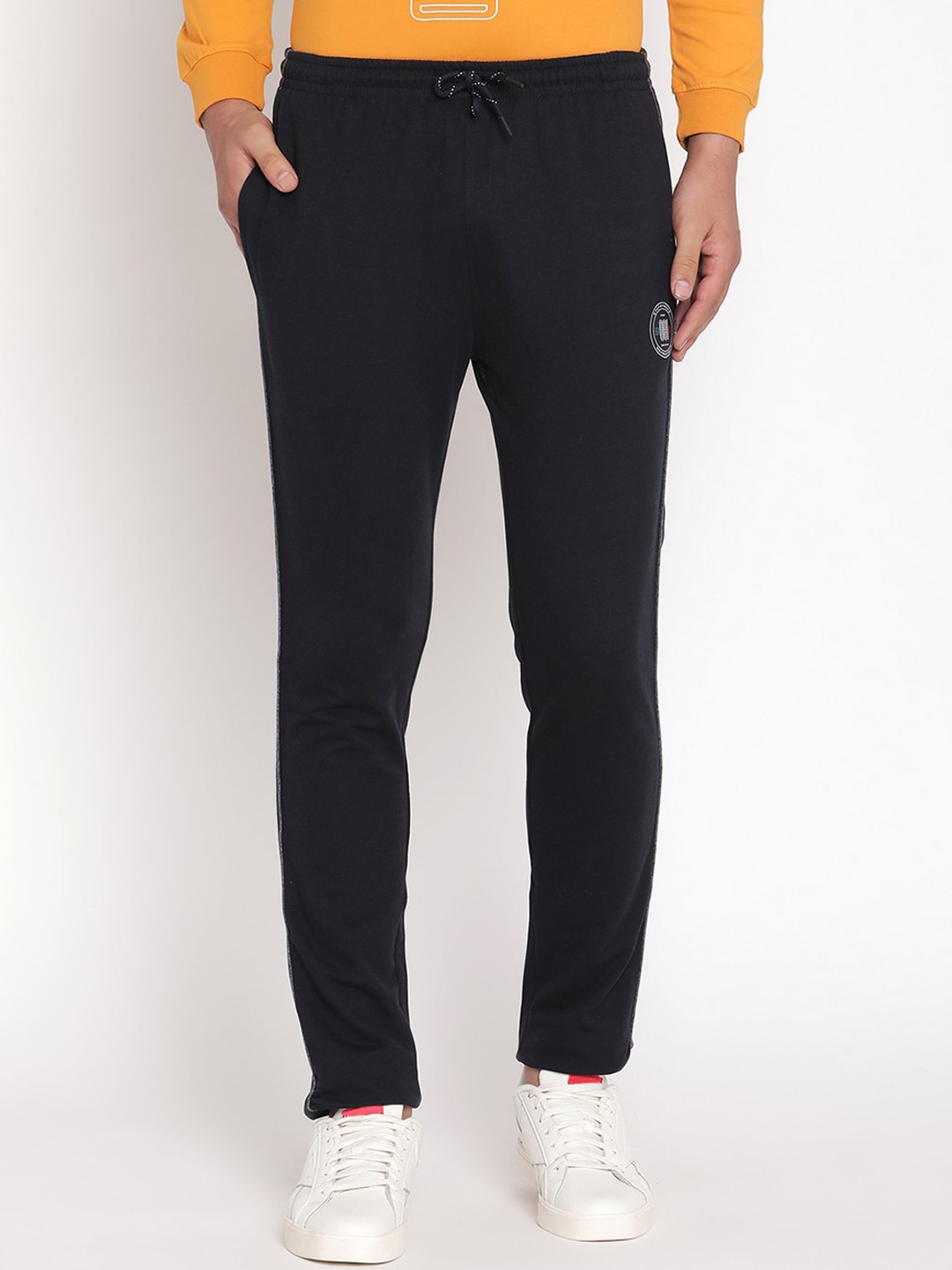 

Octave Men Navy Blue Solid Cotton Track Pants