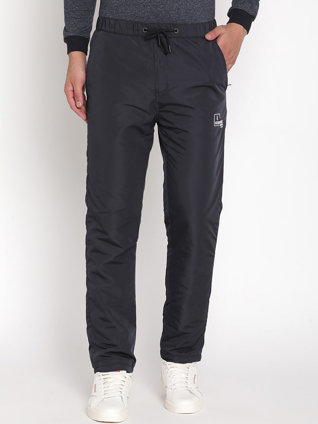 

Octave Men Navy Blue Solid Cotton Track Pants
