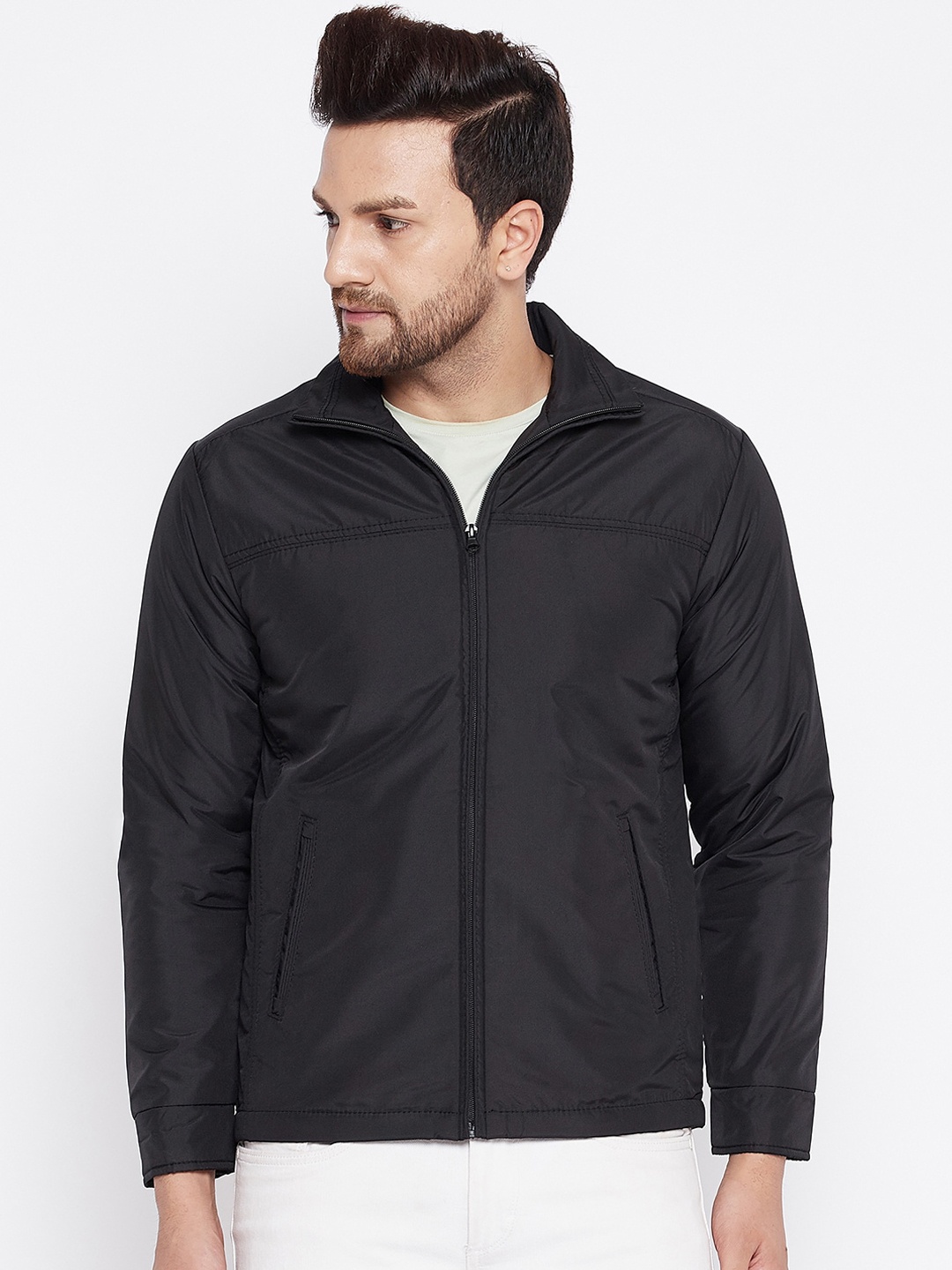 

Spirit Men Black Windcheater Sporty Jacket