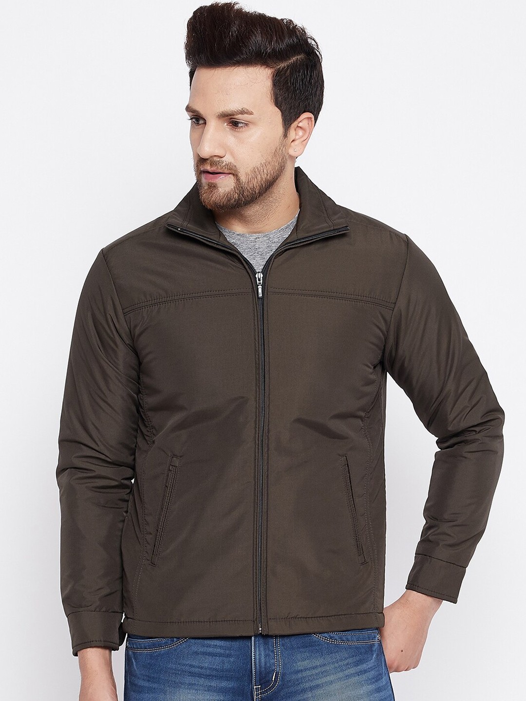 

Spirit Men Olive Brown Windcheater Sporty Jacket