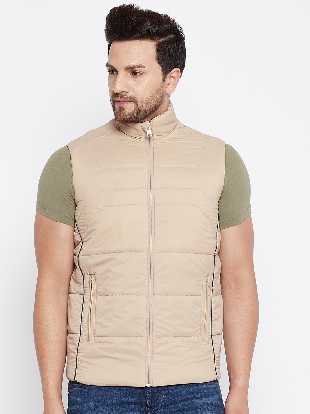 

Spirit Men Beige Windcheater Padded Jacket