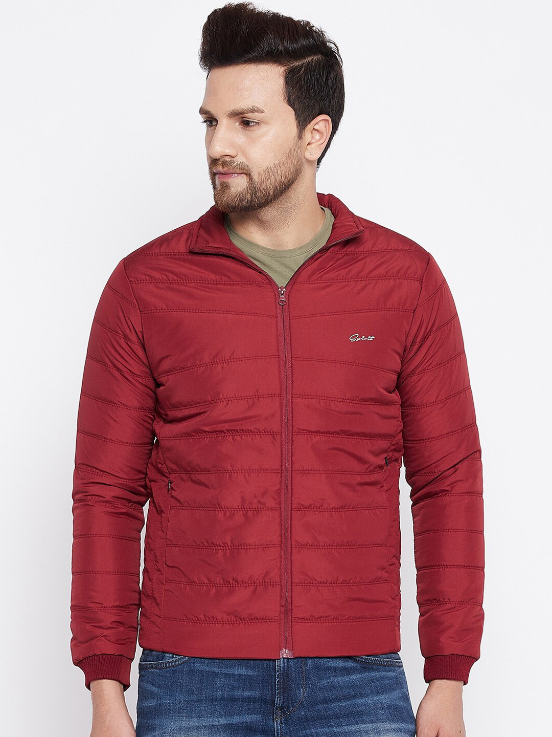 

Spirit Men Maroon Windcheater Padded Jacket