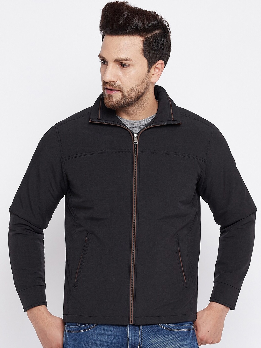 

Spirit Men Black Windcheater Padded Jacket