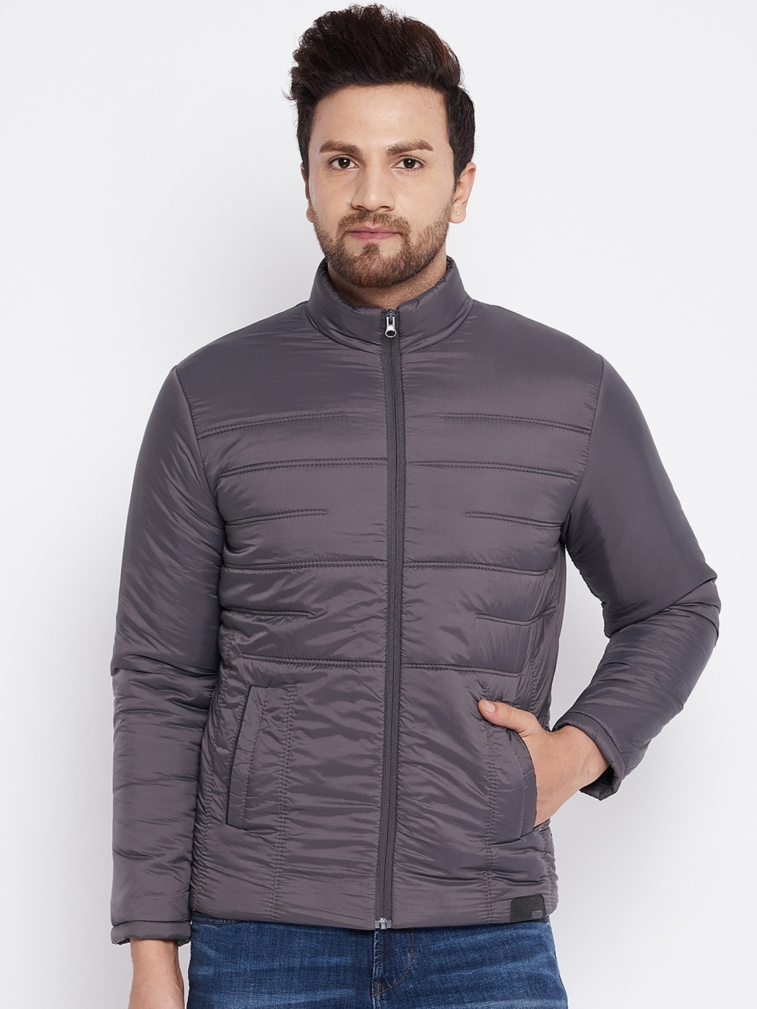 

Spirit Men Grey Windcheater Puffer Jacket