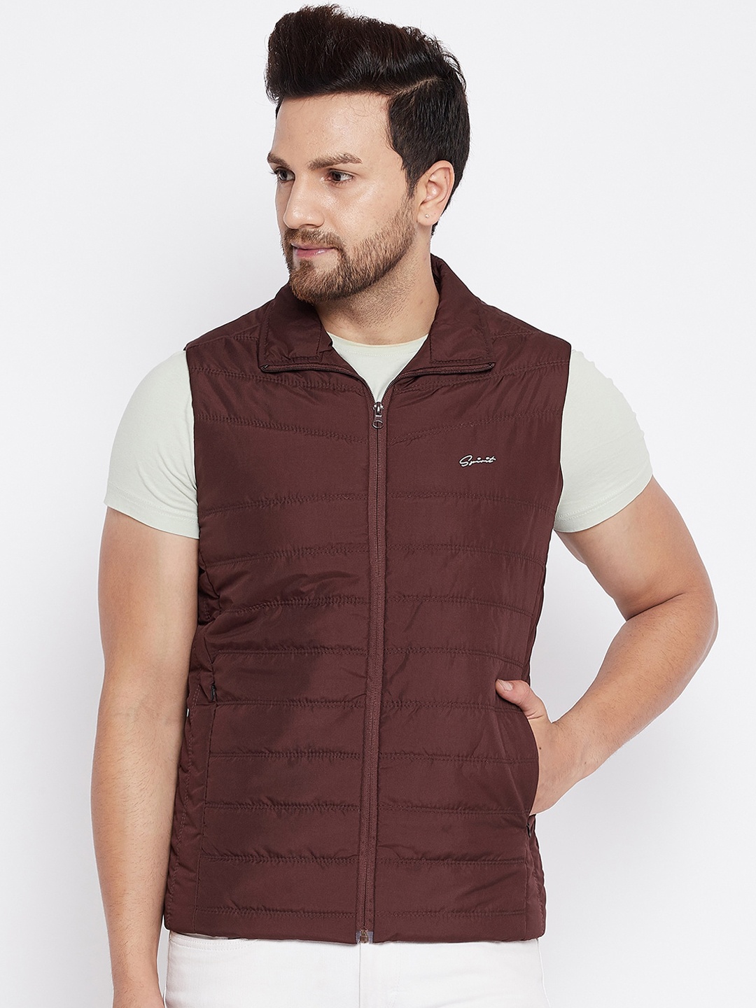

Spirit Men Burgundy Windcheater Padded Jacket