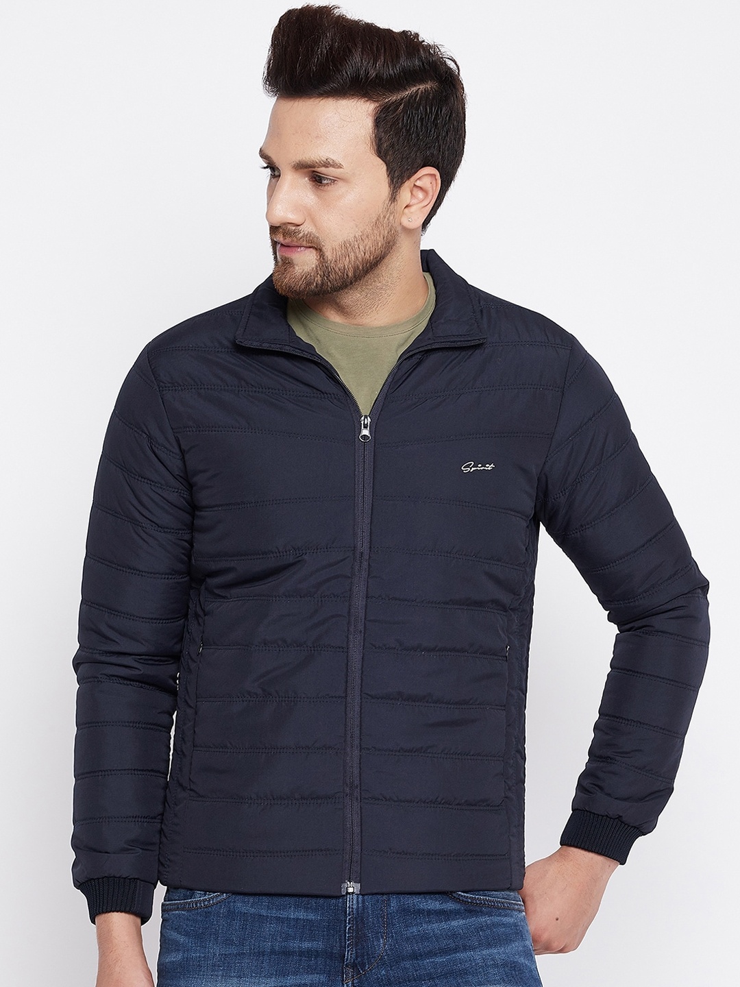 

Spirit Men Navy Blue Windcheater Padded Jacket