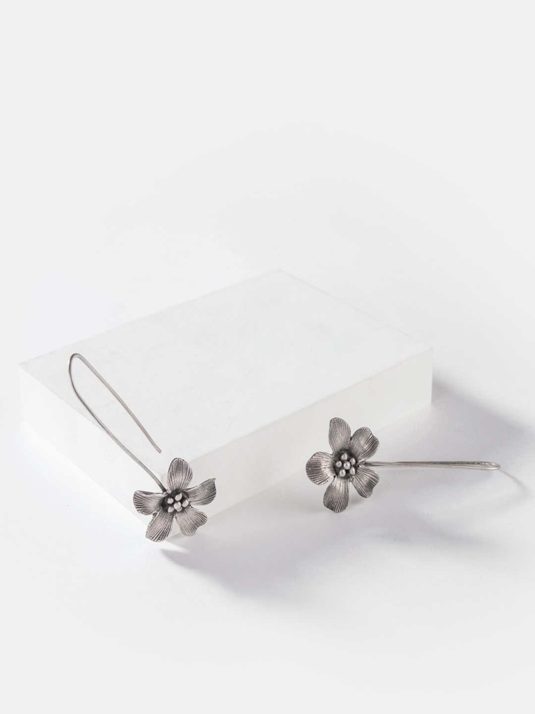 

SHAYA Silver-Toned Contemporary Drop Earrings