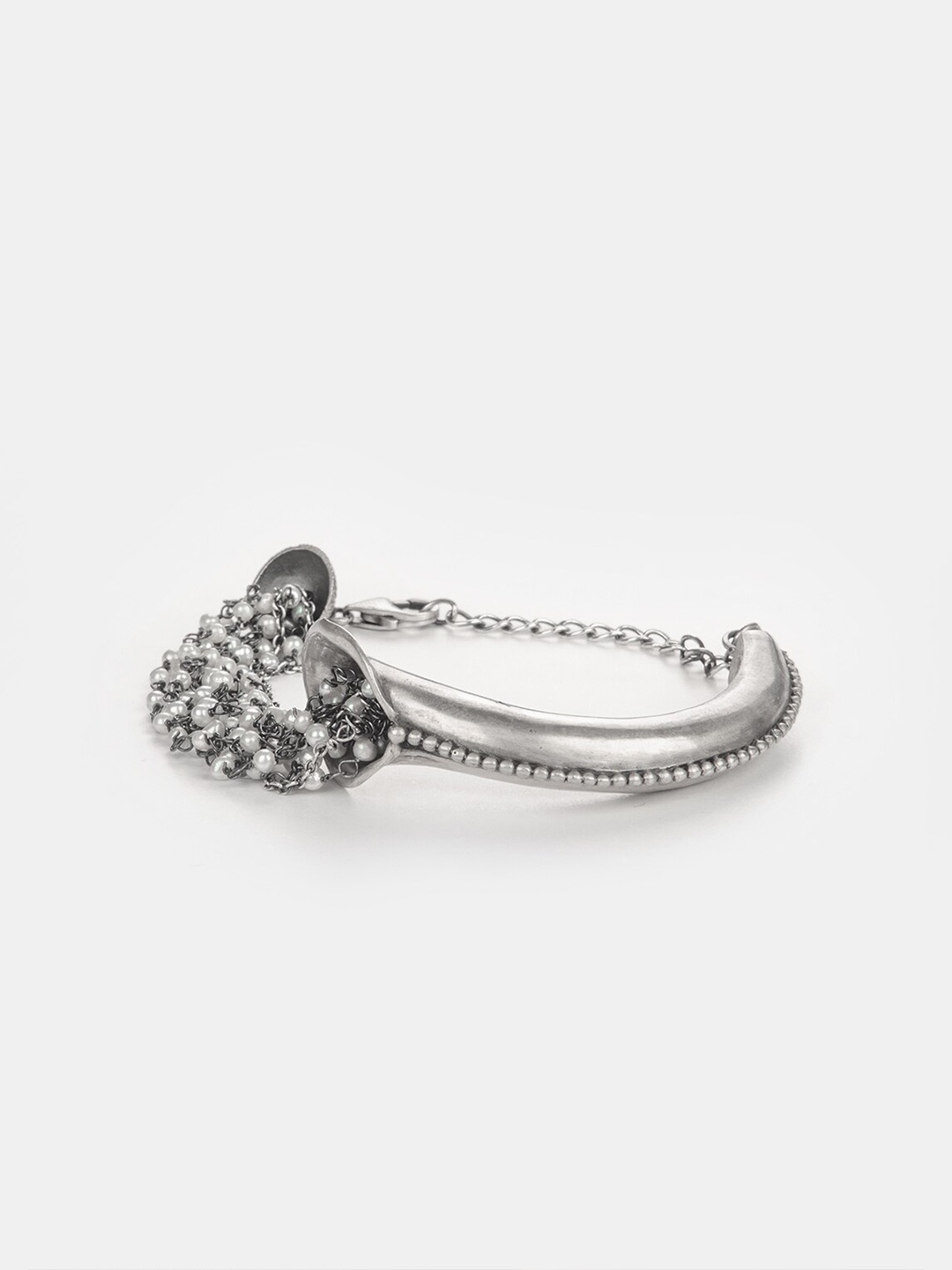 

SHAYA Women Silver-Toned Artificial Beads Studded Charm Bracelet