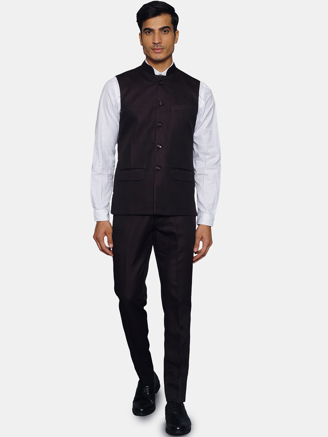 

Wintage Coffee Brown Tailored Fit Single-Breasted Two-Piece Suits Suit