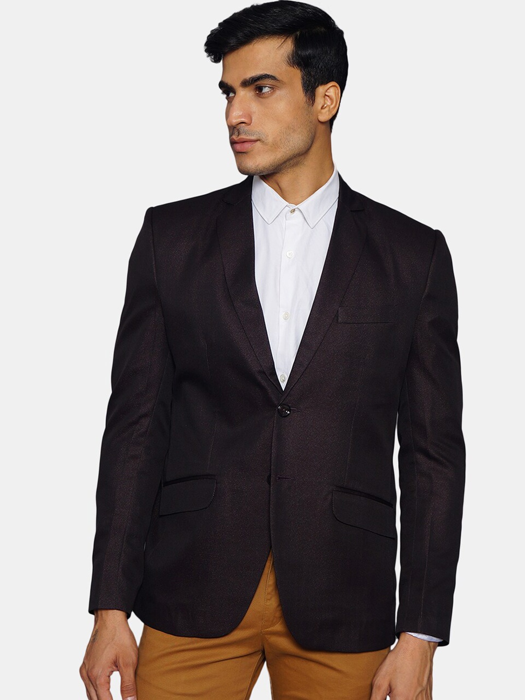 

Wintage Men Coffee Brown Solid Regular-Fit Single-Breasted Blazer