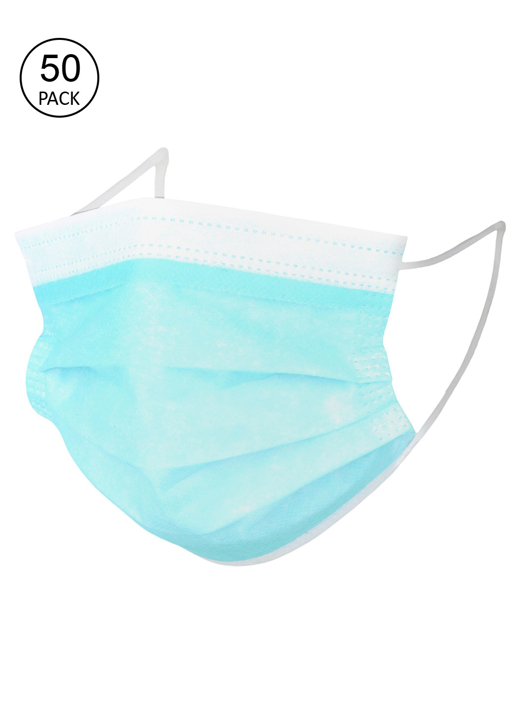 

FROGGY Unisex Kids Pack Of 50 Blue Solid 3-Ply Disposable Surgical Mask