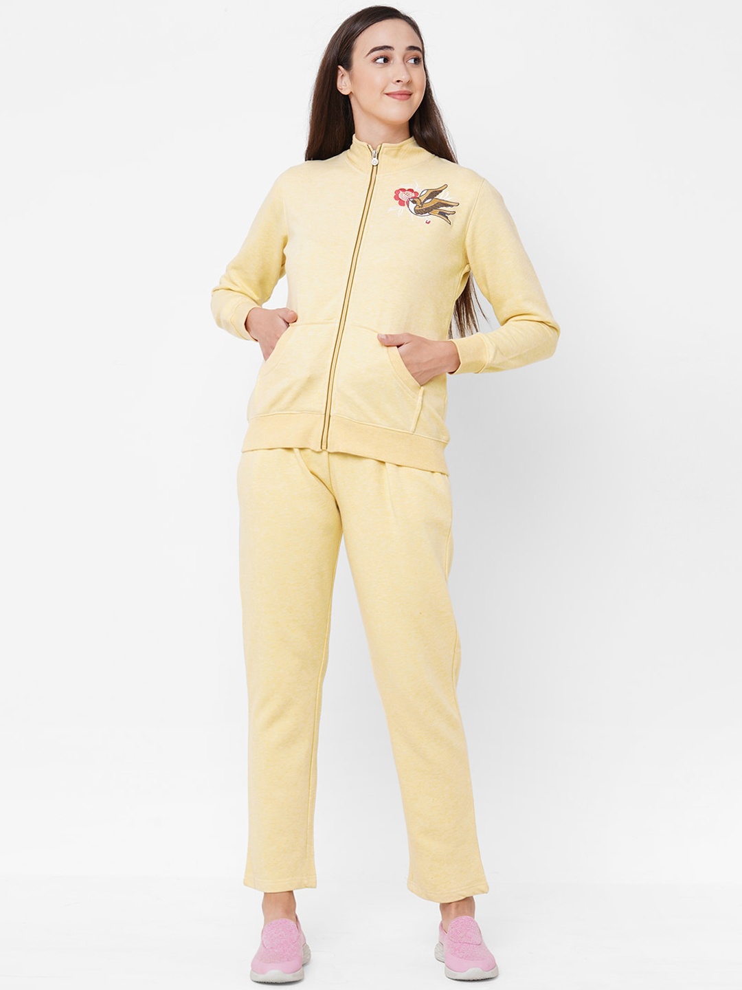 

Sweet Dreams Women Yellow Solid Tracksuit