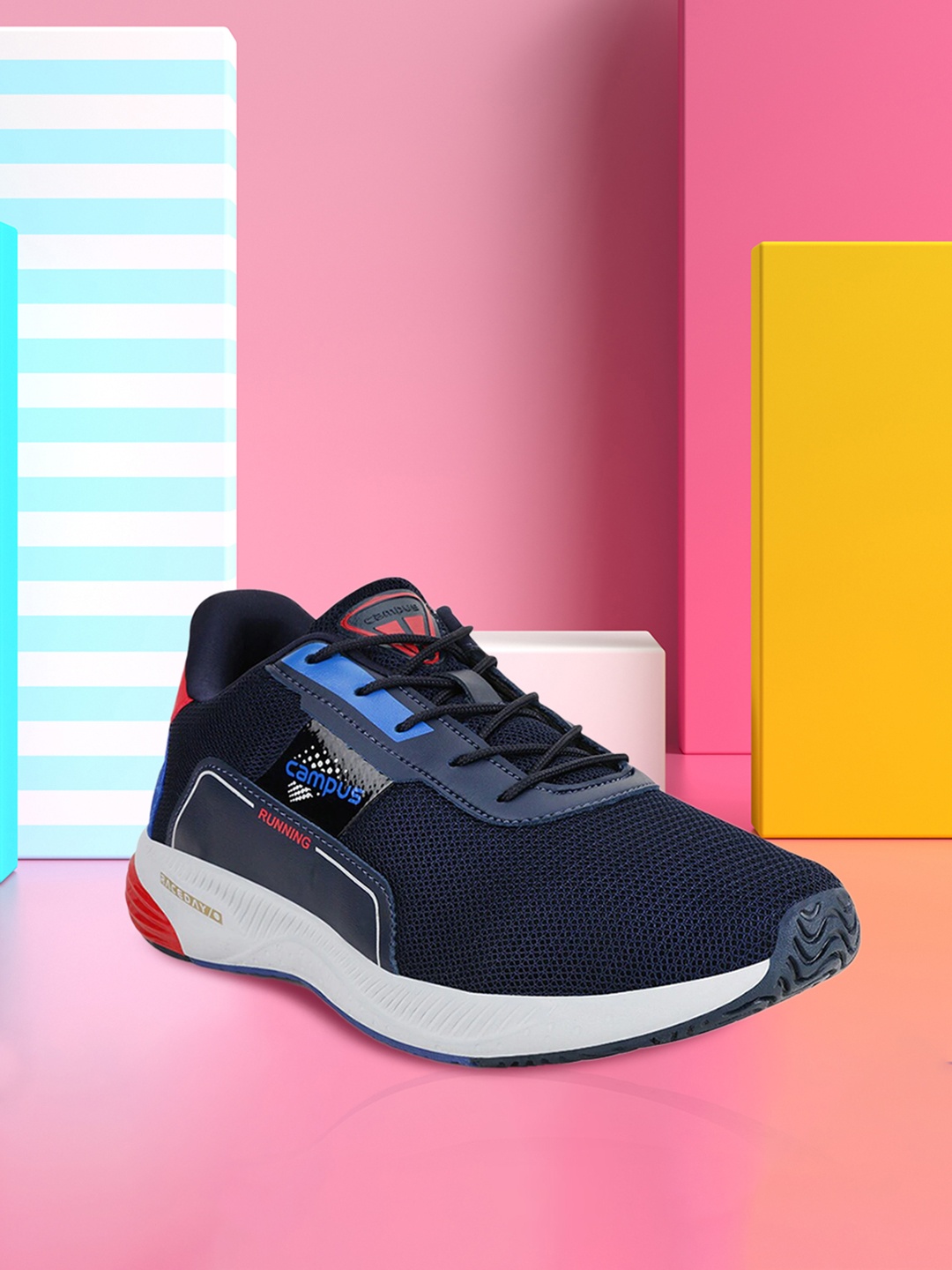 

Campus Men Navy Blue Mesh Running Shoes