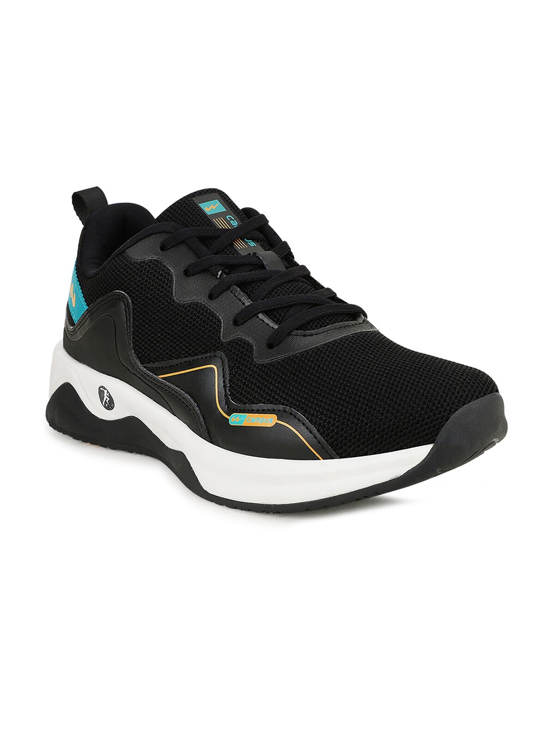 

Campus Men Black Mesh Running Shoes
