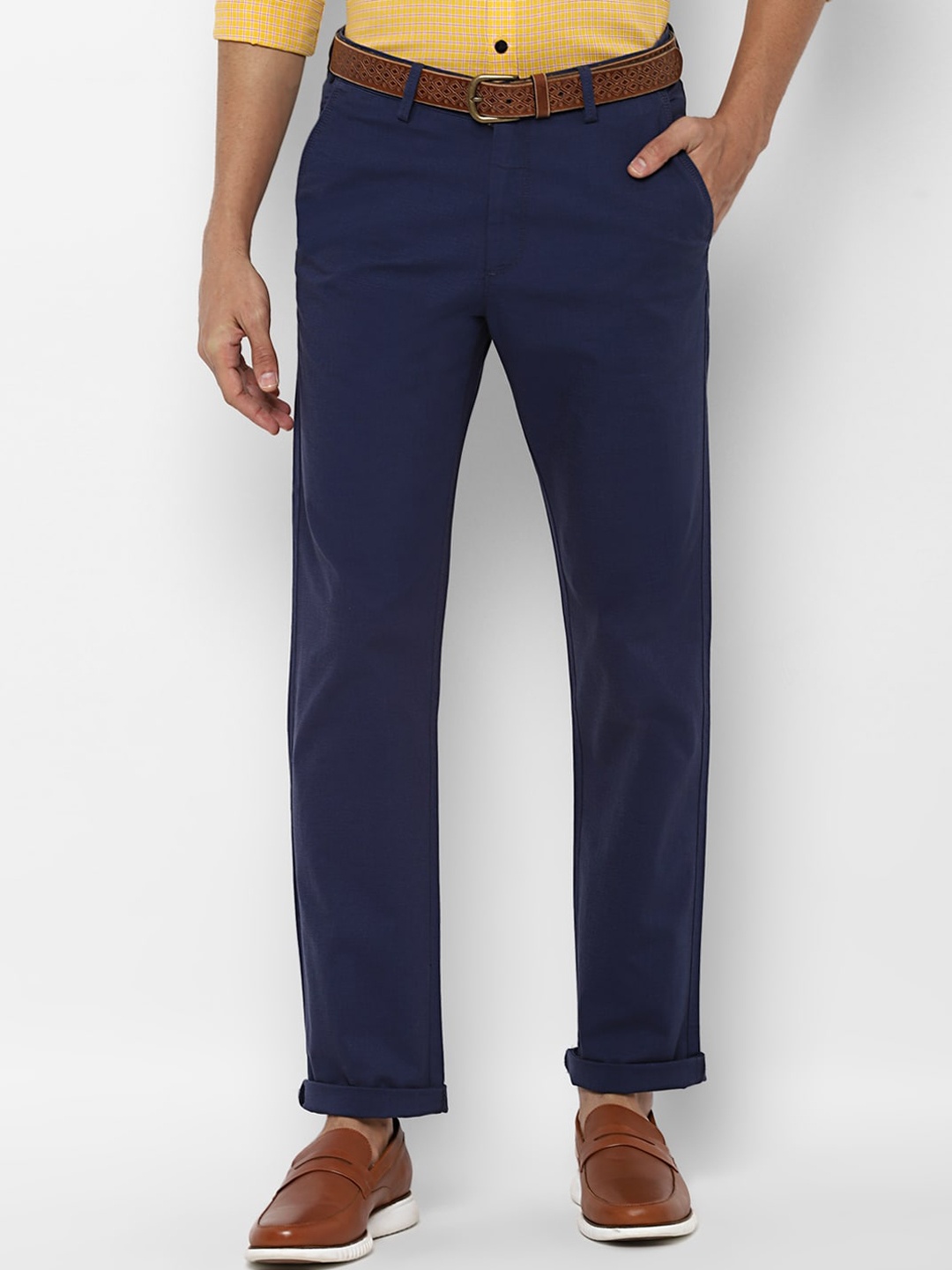 

Allen Solly Men Navy Blue Trousers