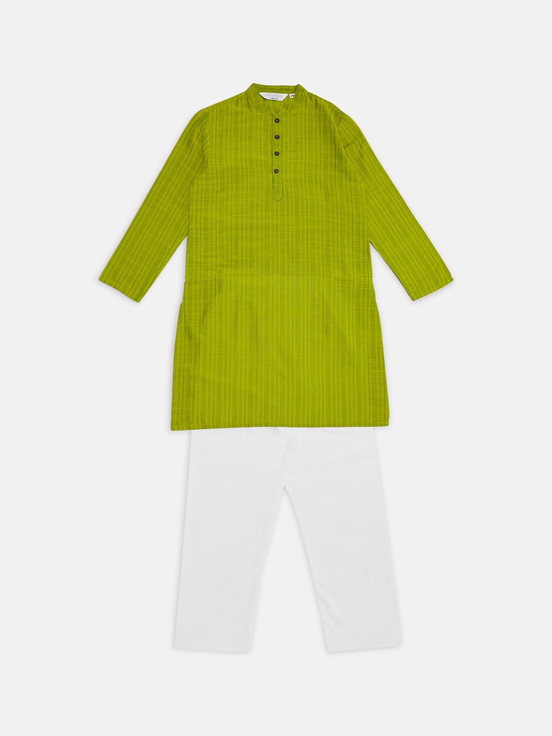 

indus route by Pantaloons Boys Lime Green Regular Kurta with Pyjamas