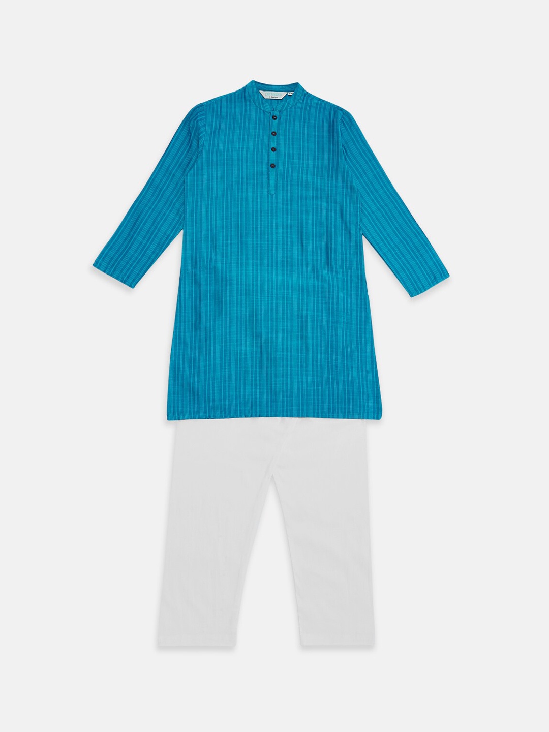 

indus route by Pantaloons Boys Blue Striped Regular Kurta with Pyjamas