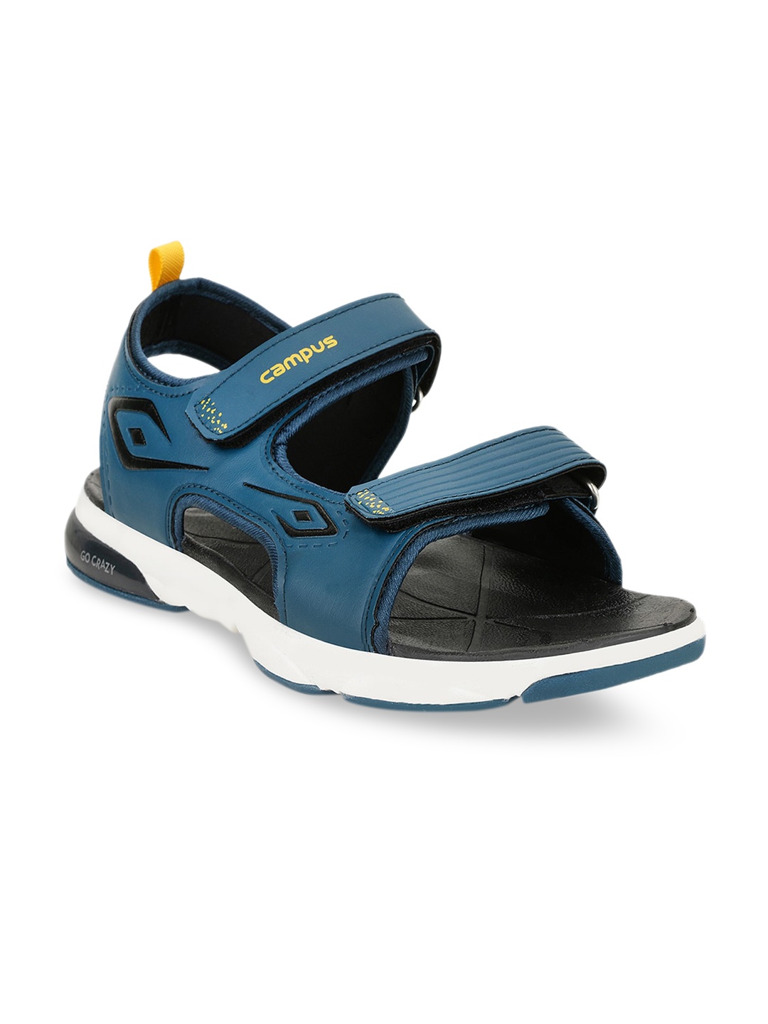 

Campus Men Blue & Black Solid Sports Sandals