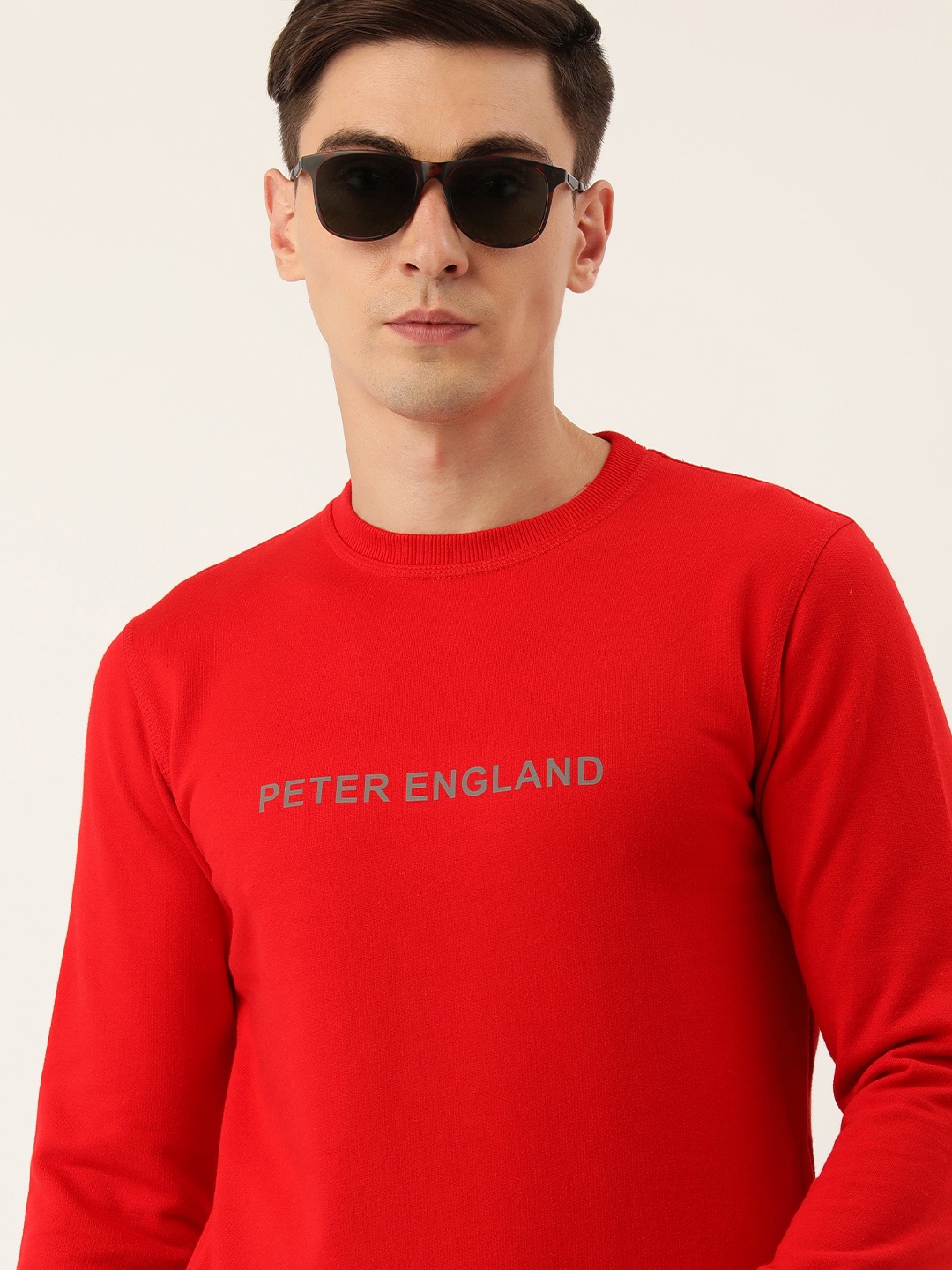 

Peter England Men Red Brand Logo Sweatshirt