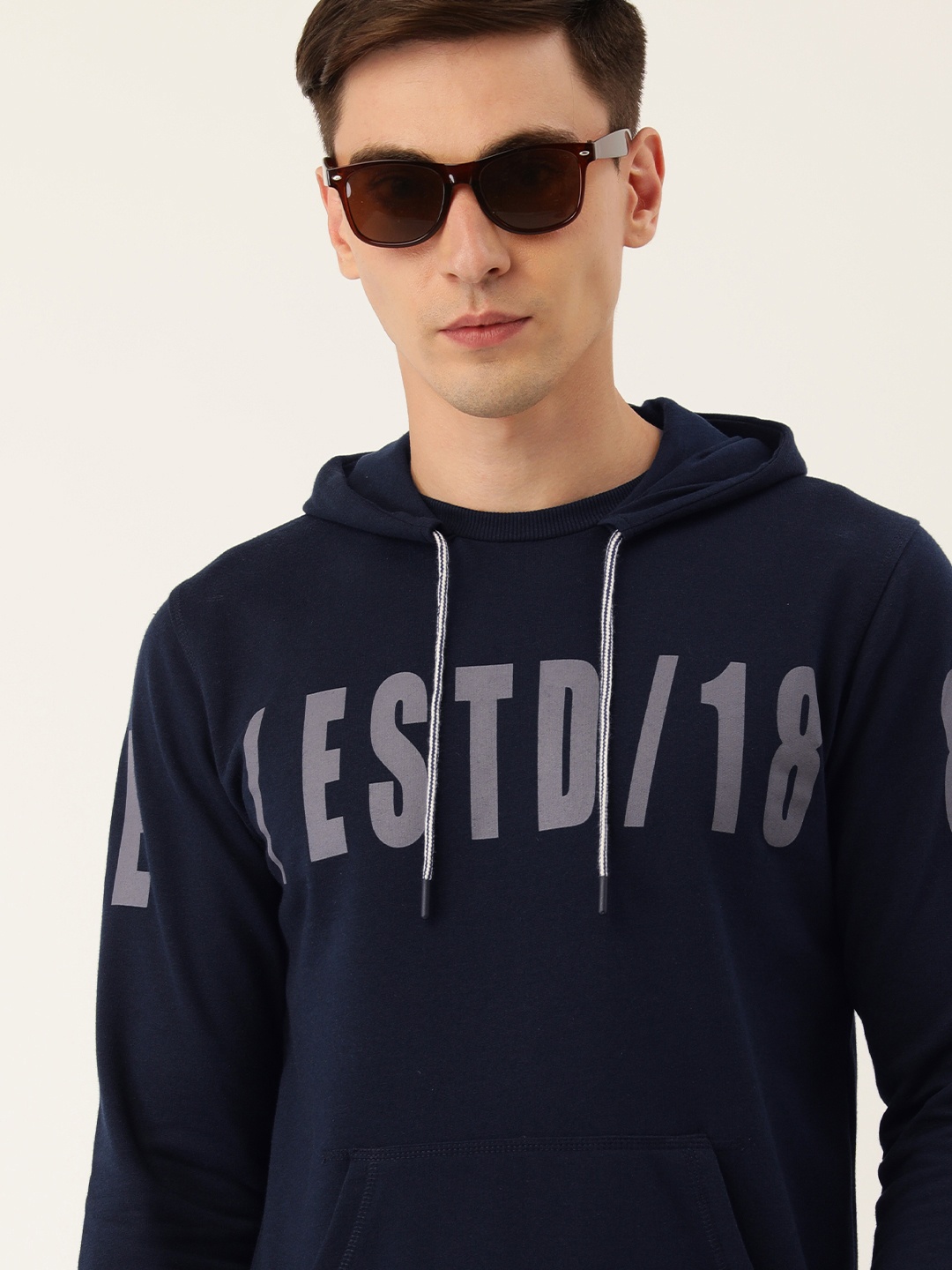 

Peter England Men Navy Blue Printed Sweatshirt