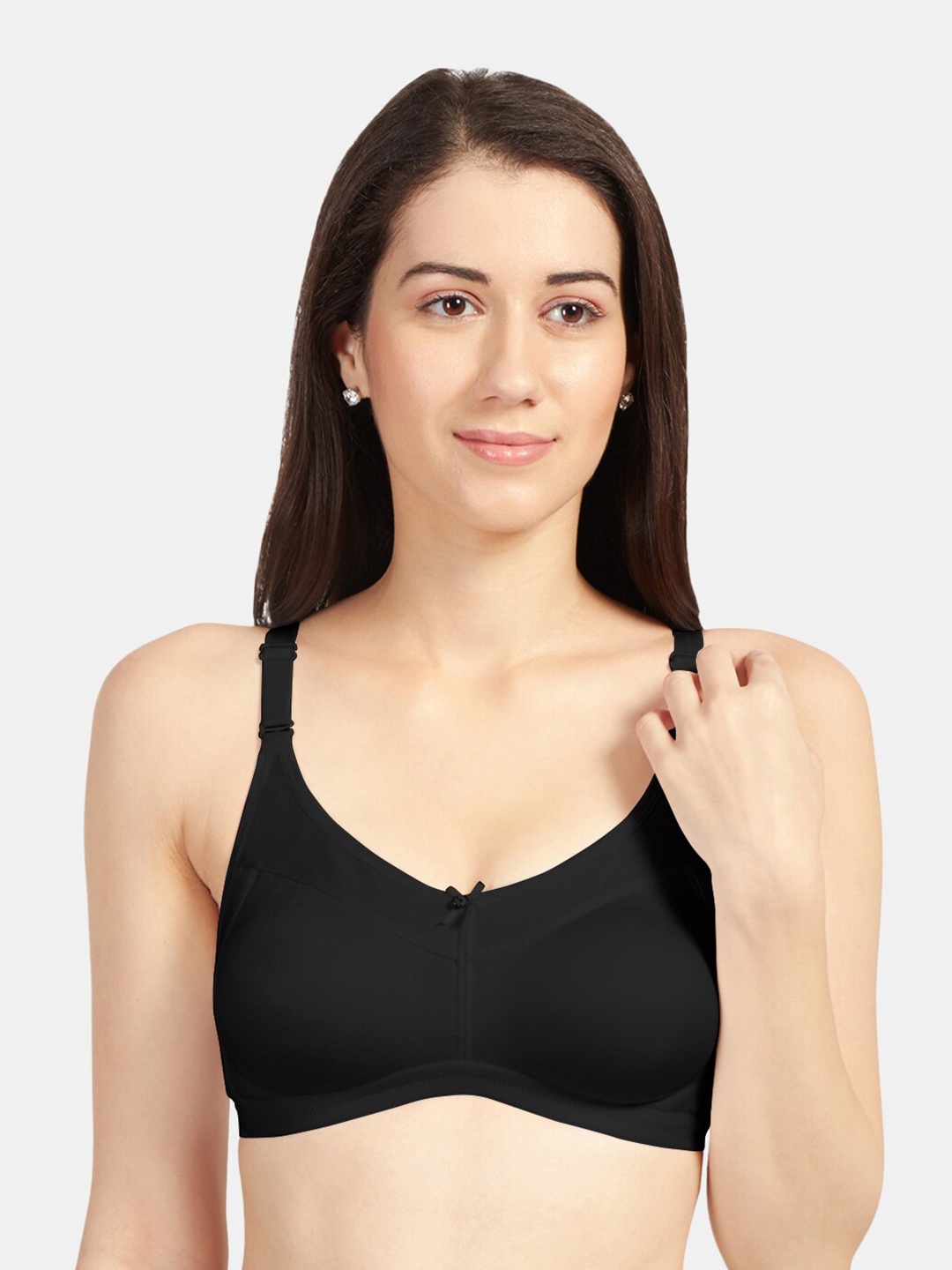 

Sonari Black Solid Non Wired Full Coverage T-shirt Bra flameblack32D-black