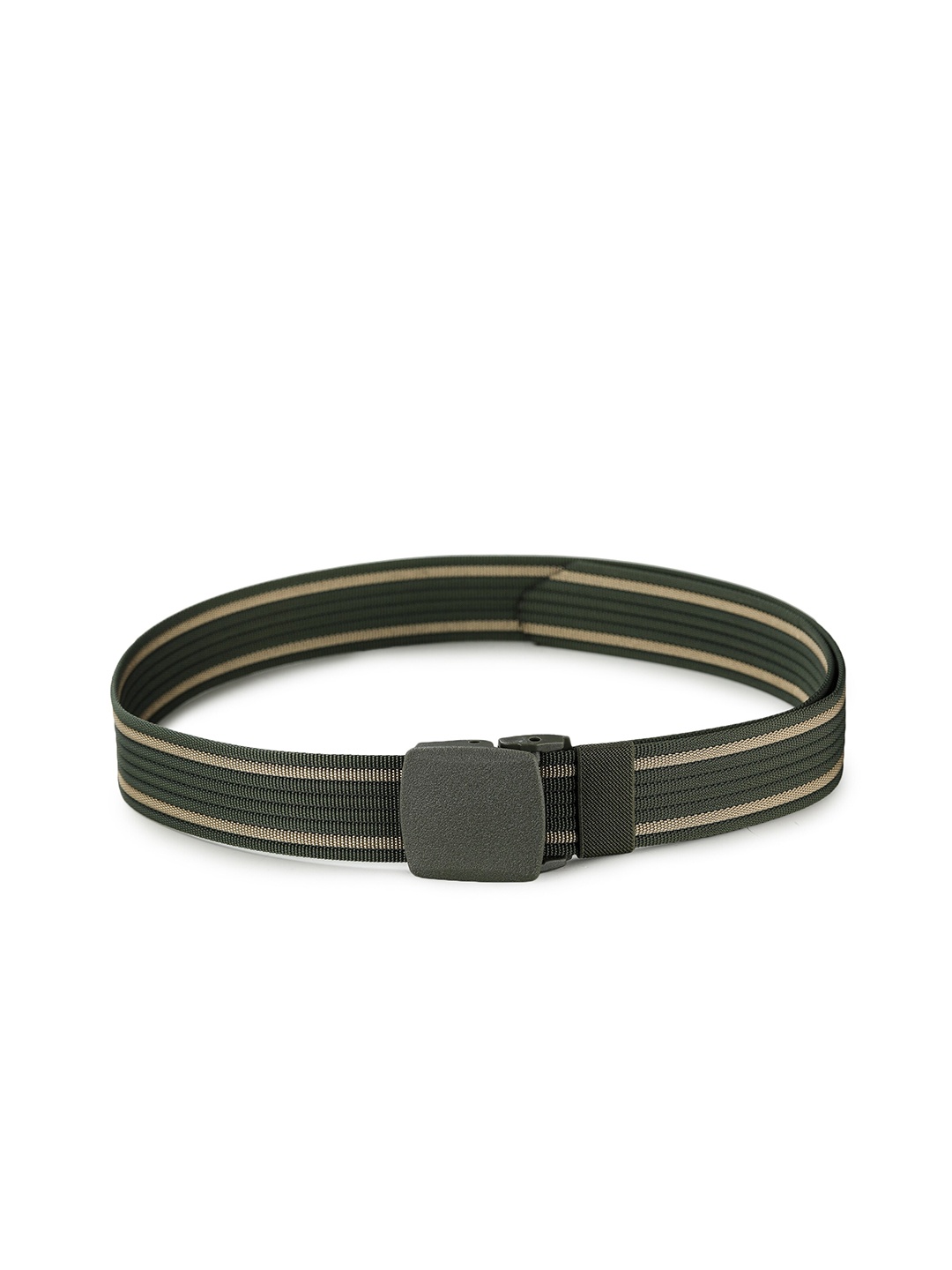 

Calvadoss Men Olive Green & Beige Canvas Belt