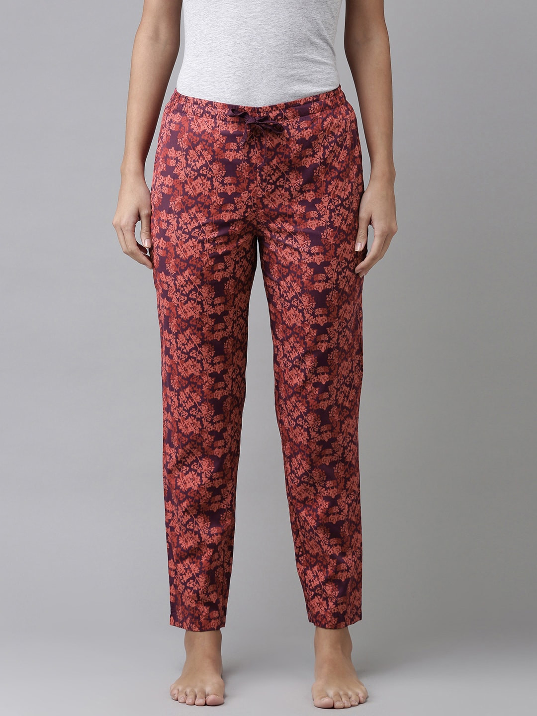 

Van Heusen Women Printed Lounge Pants, Maroon