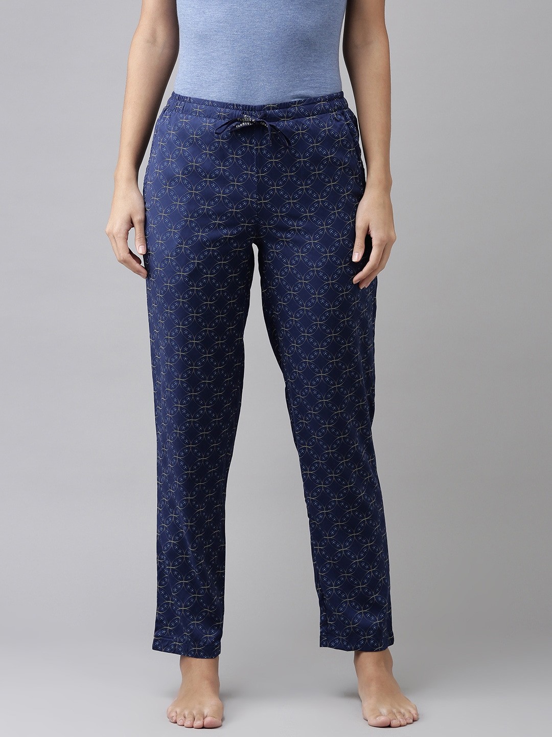 

Van Heusen Women Printed Lounge Pants, Navy blue
