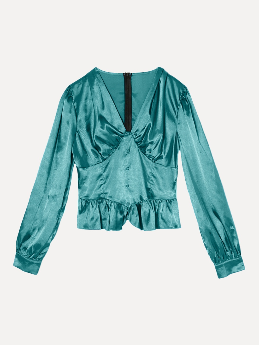 

URBANIC Women Teal Green Cinched Waist Top