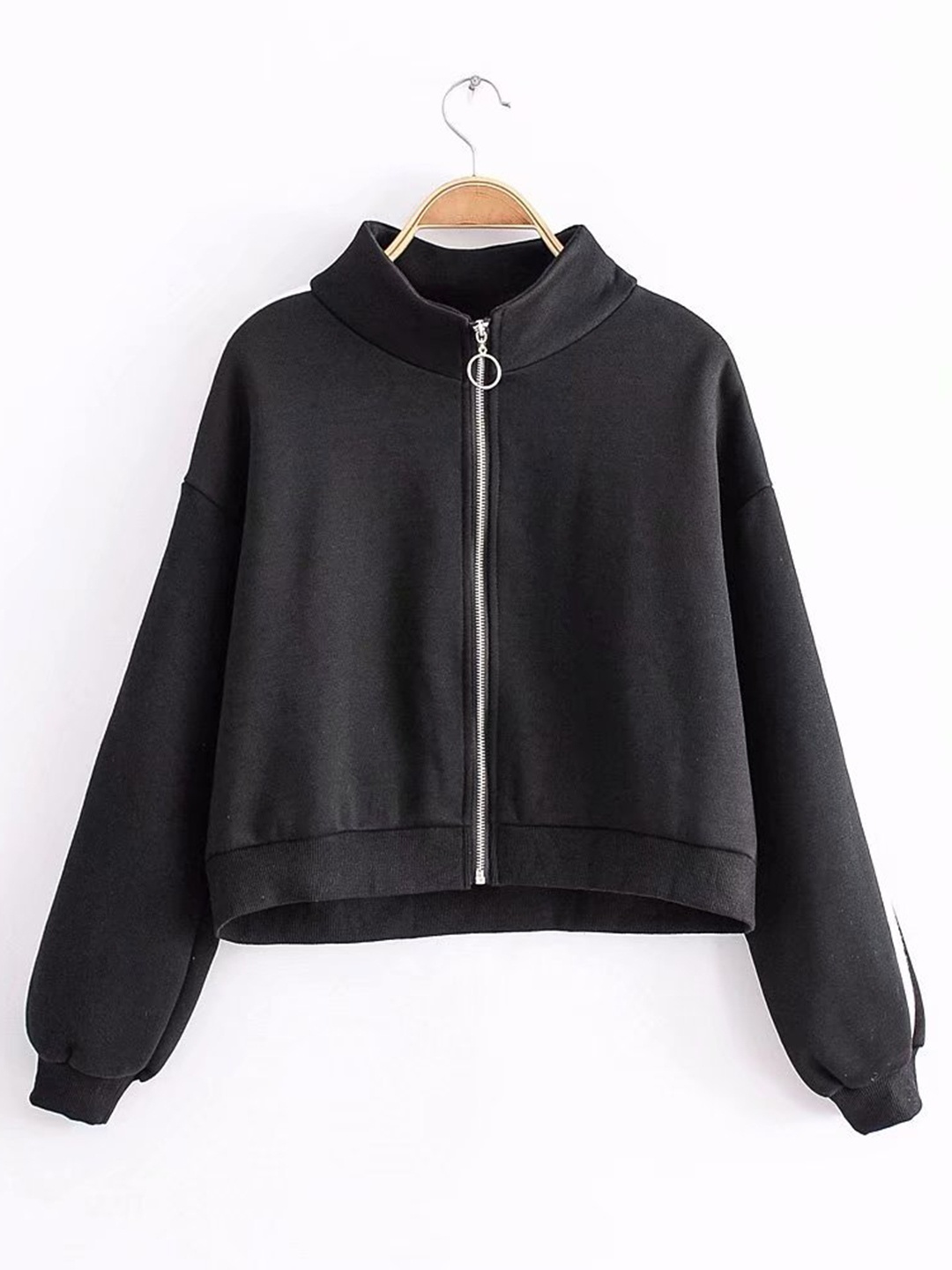 

URBANIC Women Black Solid Sweatshirt