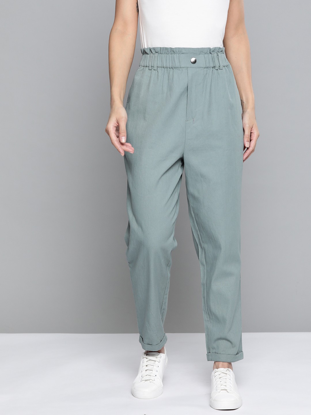 

Mast & Harbour Women Green Pleated Trousers