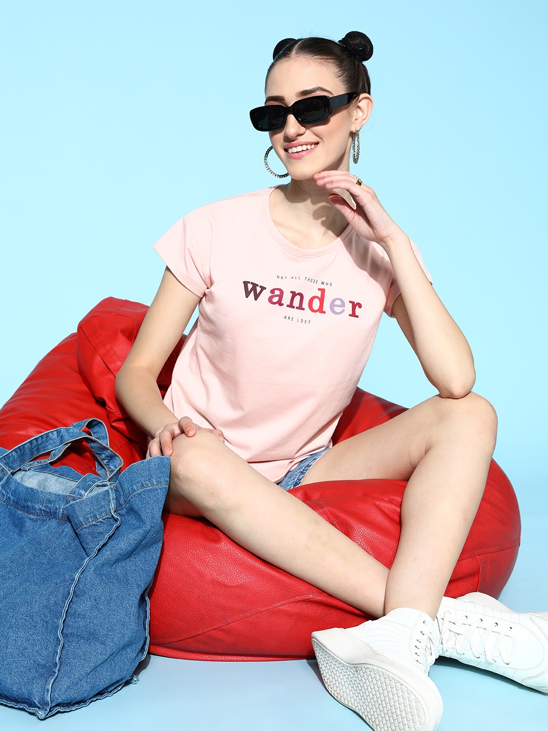 

Mast & Harbour Women Pink Printed Pure Cotton T-shirt