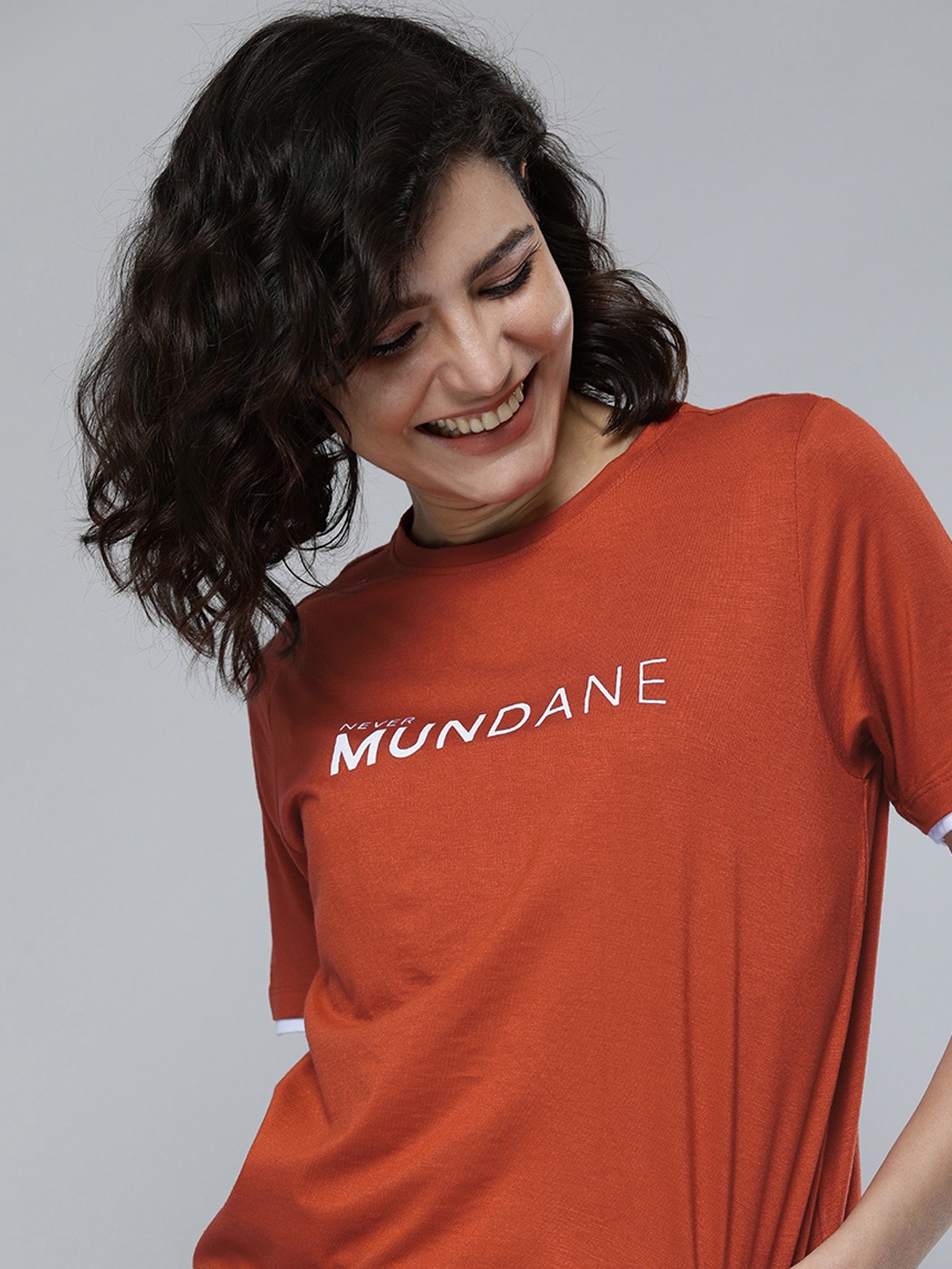 

Mast & Harbour Women Red & White Printed Pure Cotton T-shirt