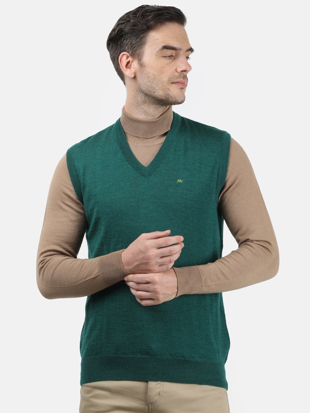 

Monte Carlo Men Green Woollen Sweater Vest