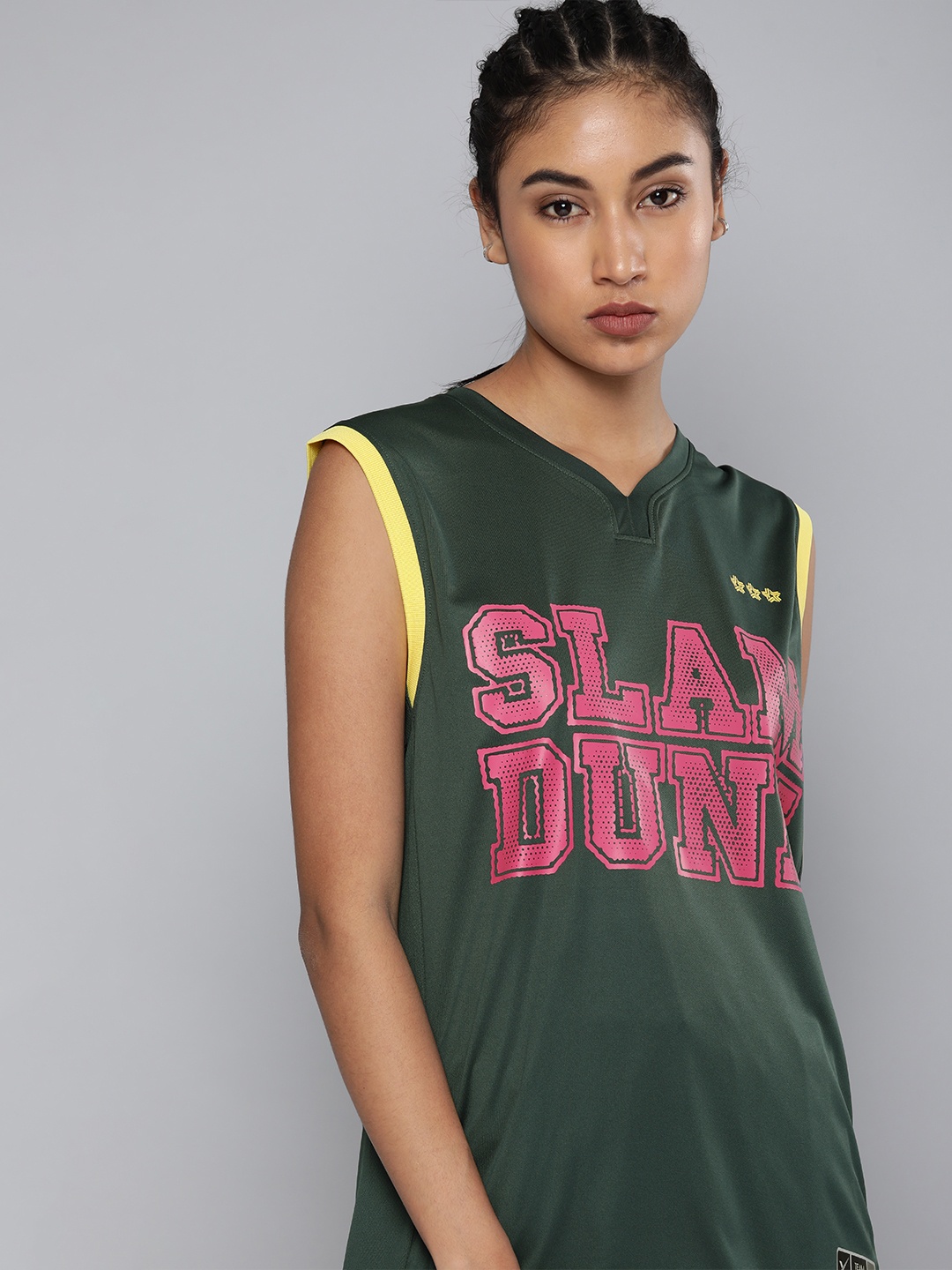 

HRX By Hrithik Roshan Basketball Women Pine Rapid-Dry Typography Tshirts, Green