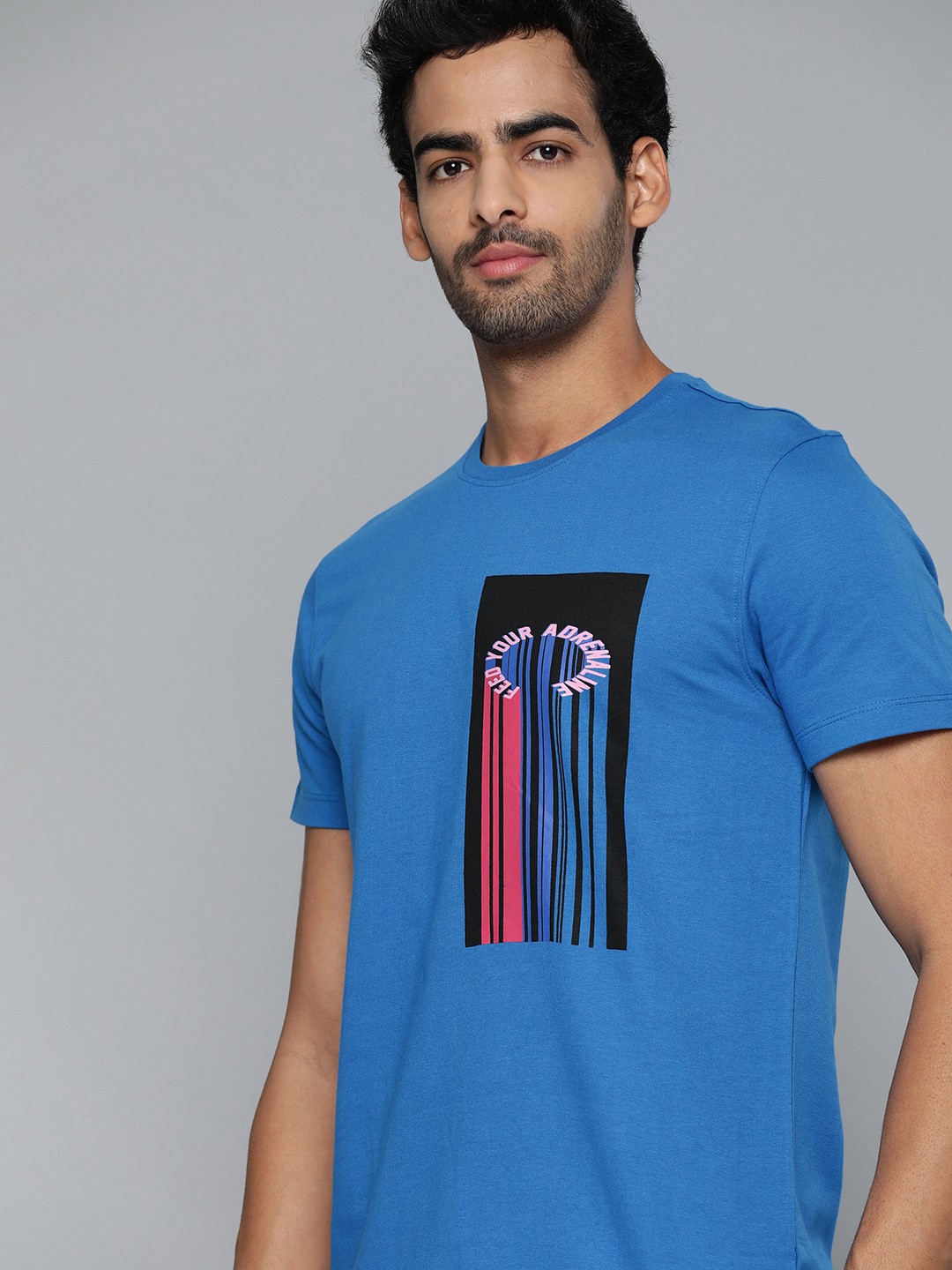 

HRX By Hrithik Roshan Lifestyle Men Sky Driver Bio-Wash Typography T-shirt, Blue