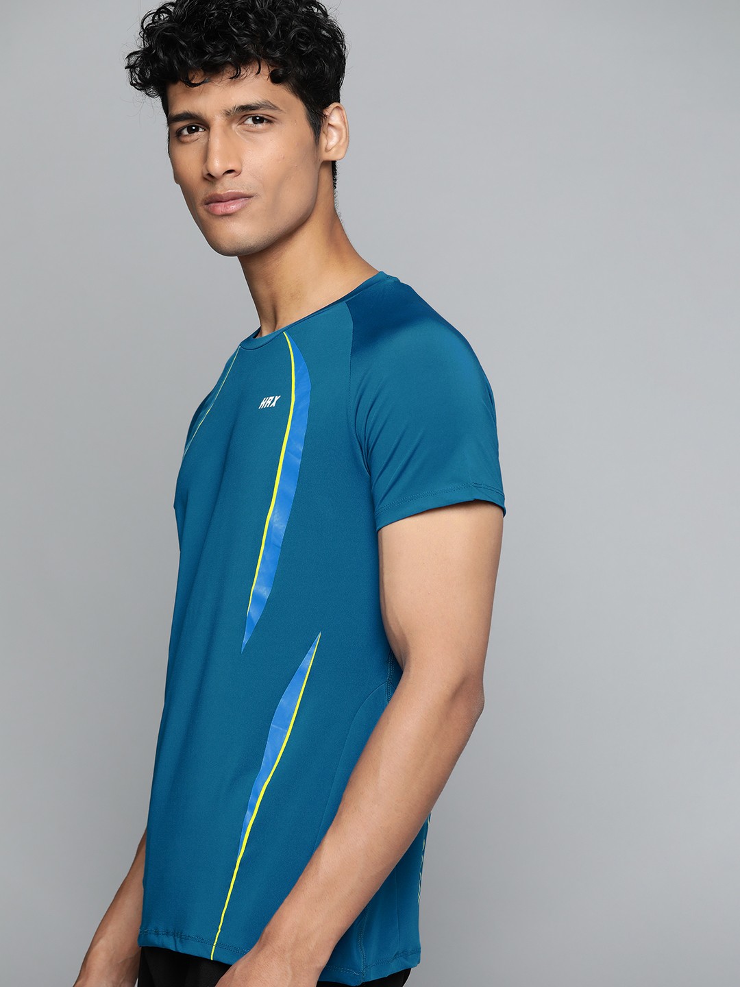 

HRX By Hrithik Roshan Training Men Blue Beast Rapid-Dry Typography T-shirt
