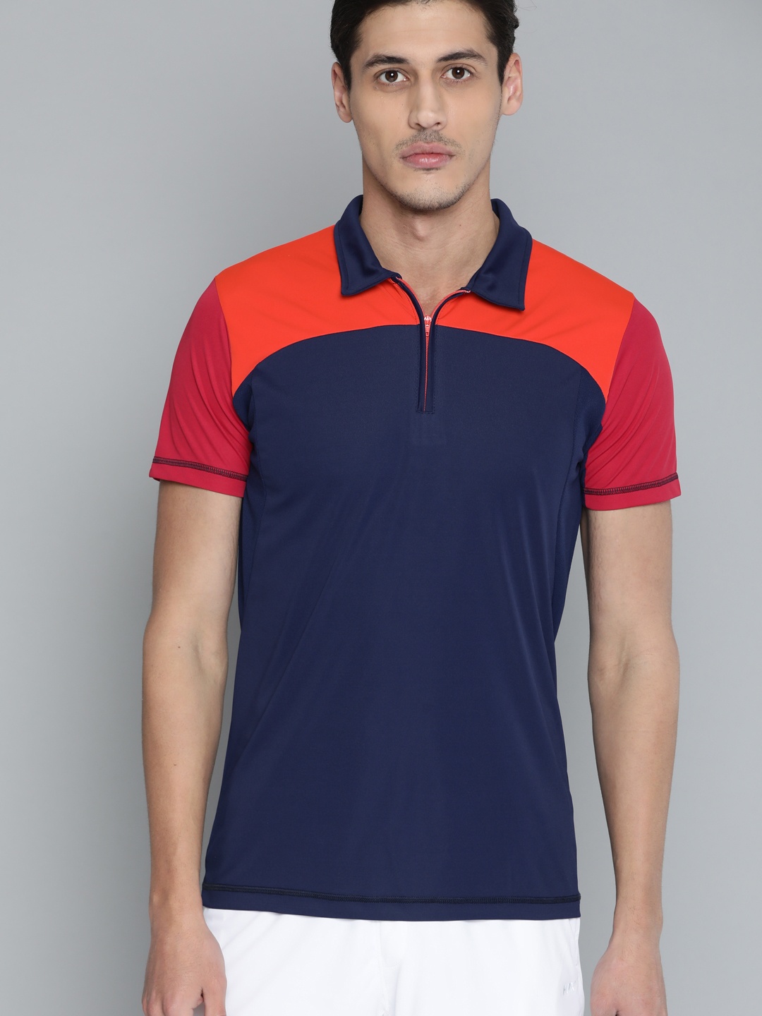 

HRX By Hrithik Roshan Racket sports Men Oxy Fire Rapid-Dry Colourblock T-shirts, Red