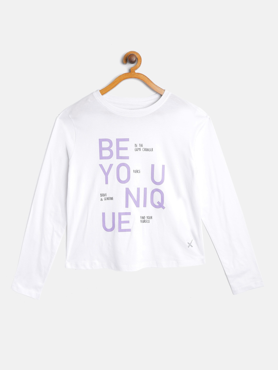 

HRX by Hrithik Roshan U-17 Lifestyle Girls White Rapid-Dry Typography Tshirts