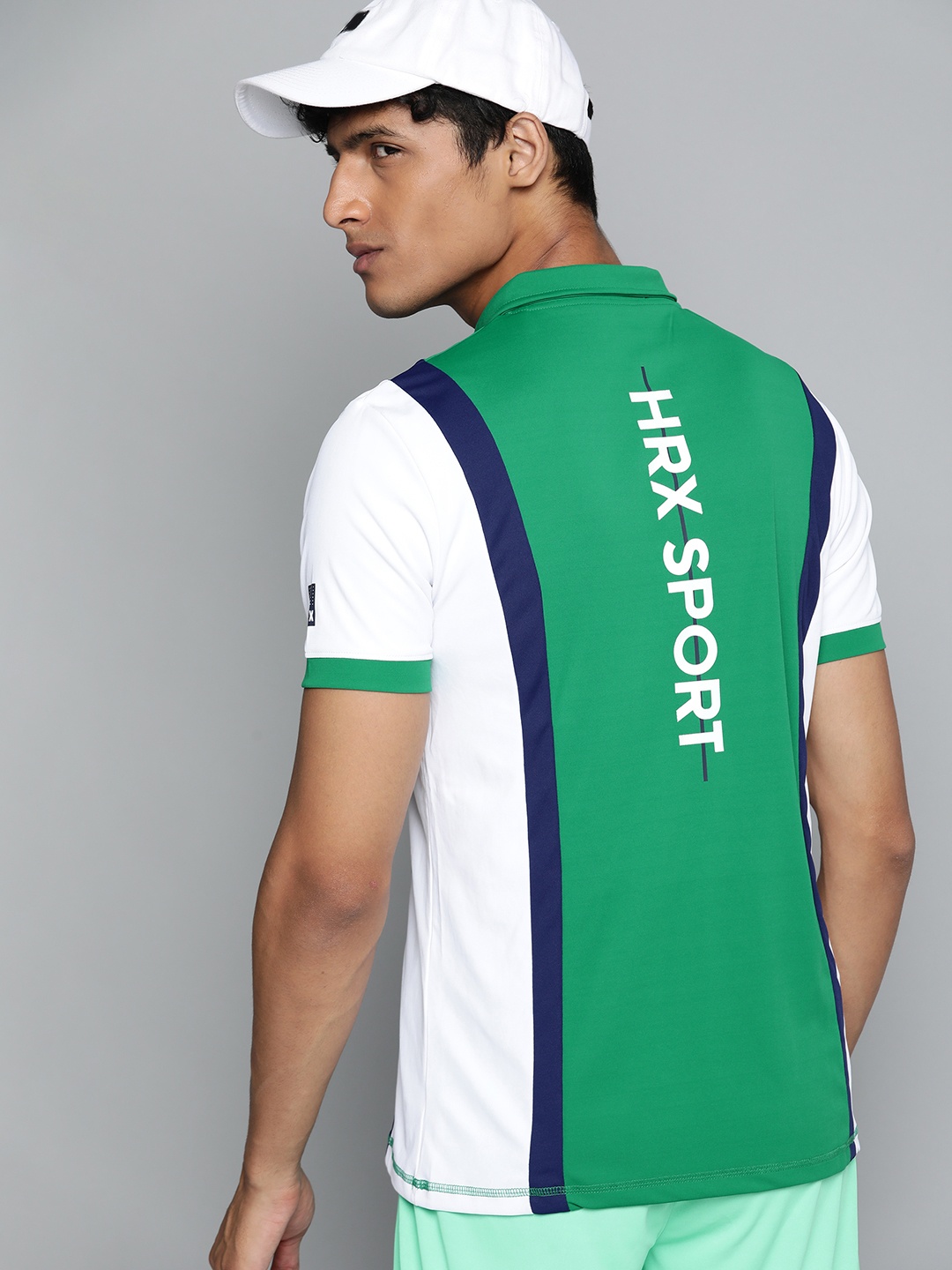 

HRX By Hrithik Roshan Racket sports Men Ivy Rapid-Dry Colourblocked Tshirt, Green