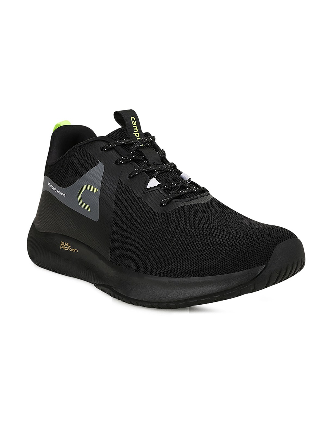 

Campus Men Black Mesh Running Shoes