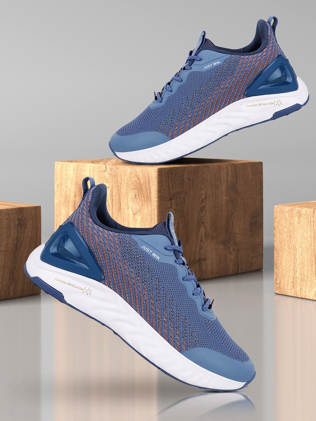 

Campus Men Blue Mesh Running Marking Shoes