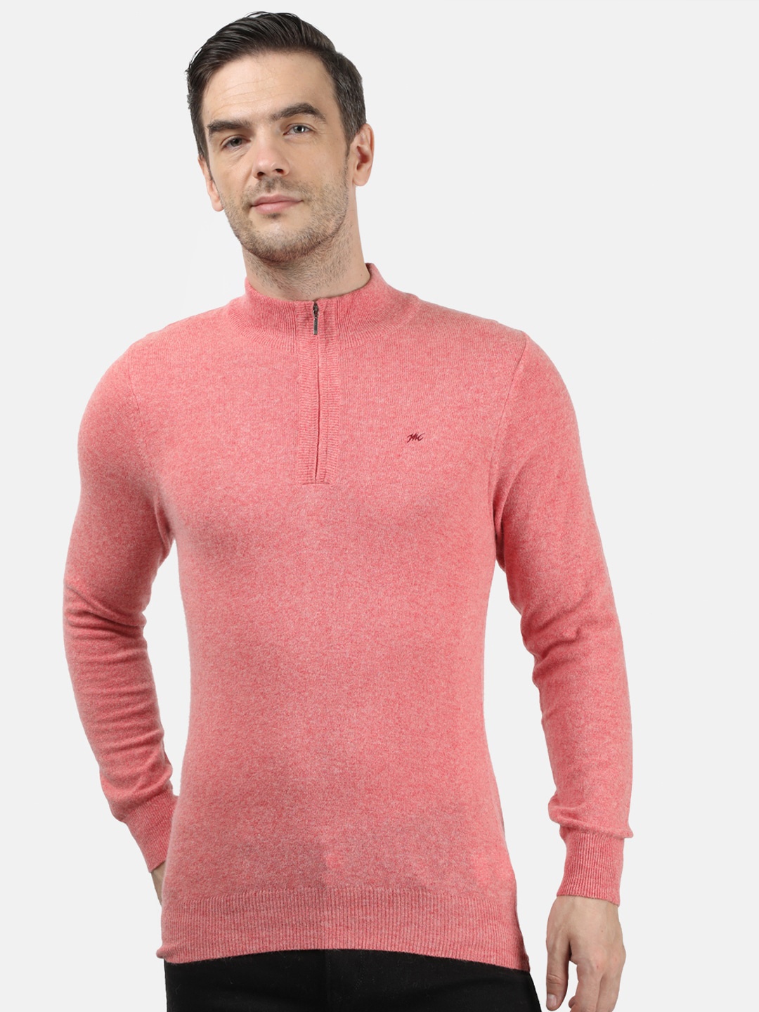 

Monte Carlo Mock Collar Wool Pullover, Coral