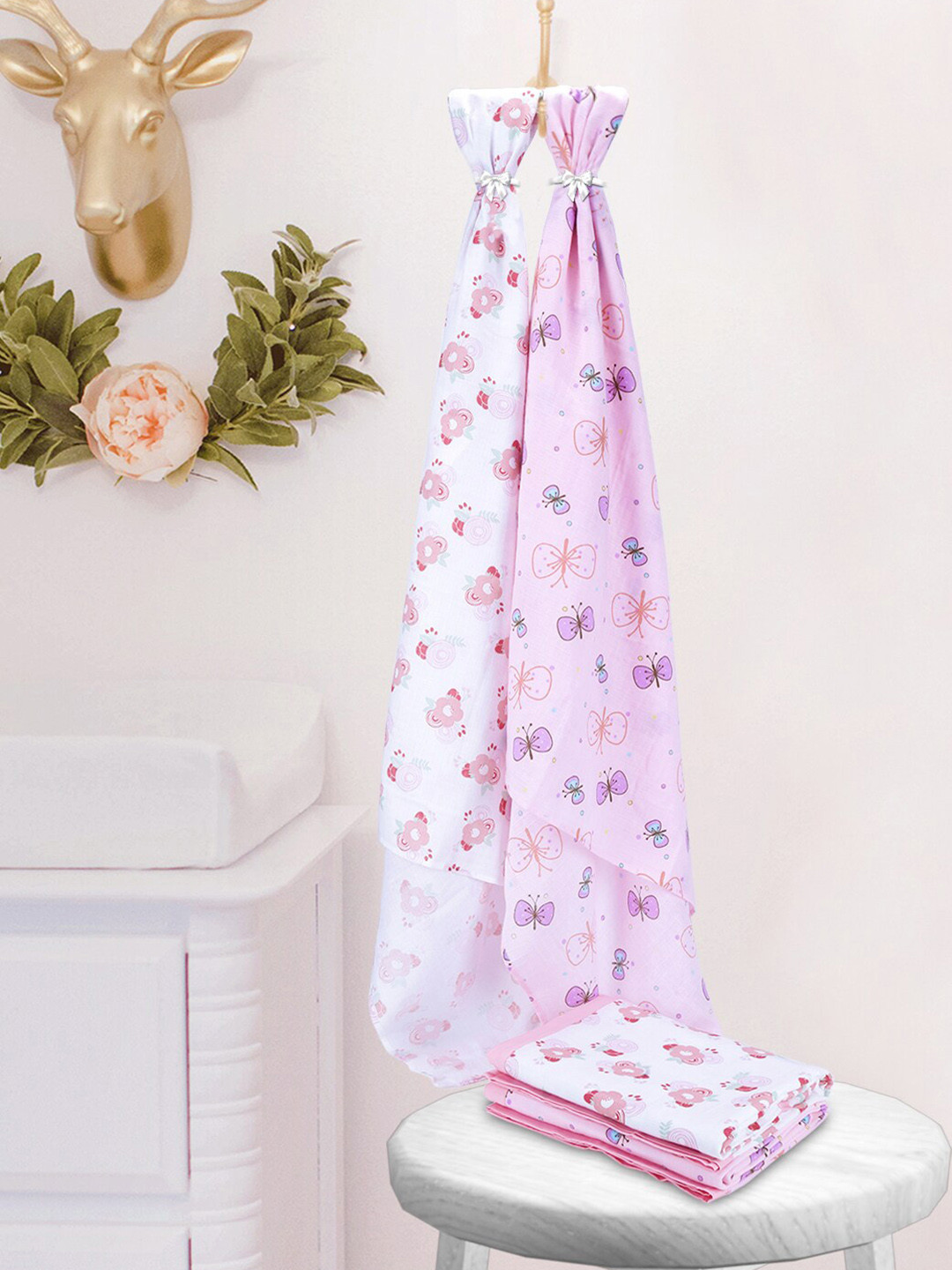 

My Milestones Pink Muslin 3 Layered Blanket