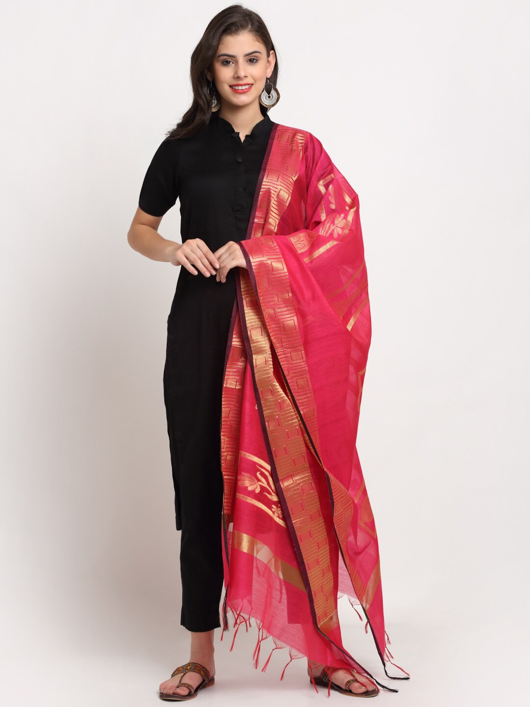 

LOOM LEGACY Women Magenta Woven Design