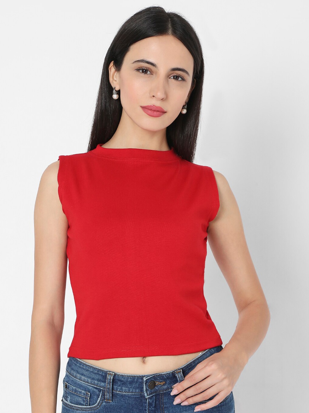 

SALWAR STUDIO Red Solid Readymade Stretchable Saree Blouse