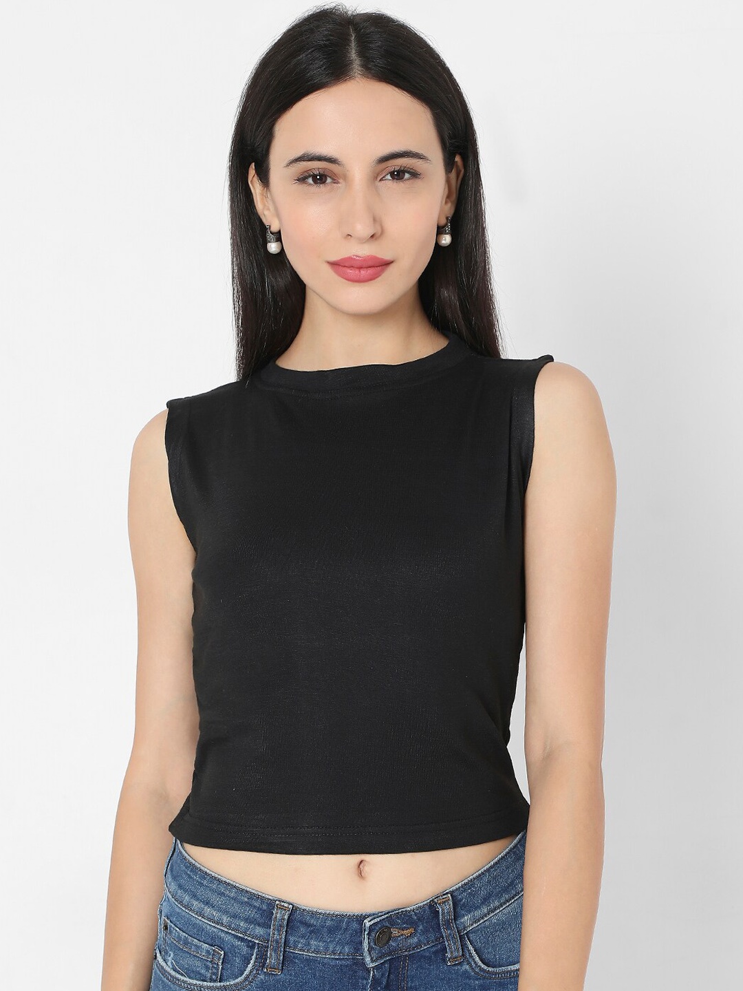 

SALWAR STUDIO Black Solid Readymade Stretchable Saree Blouse