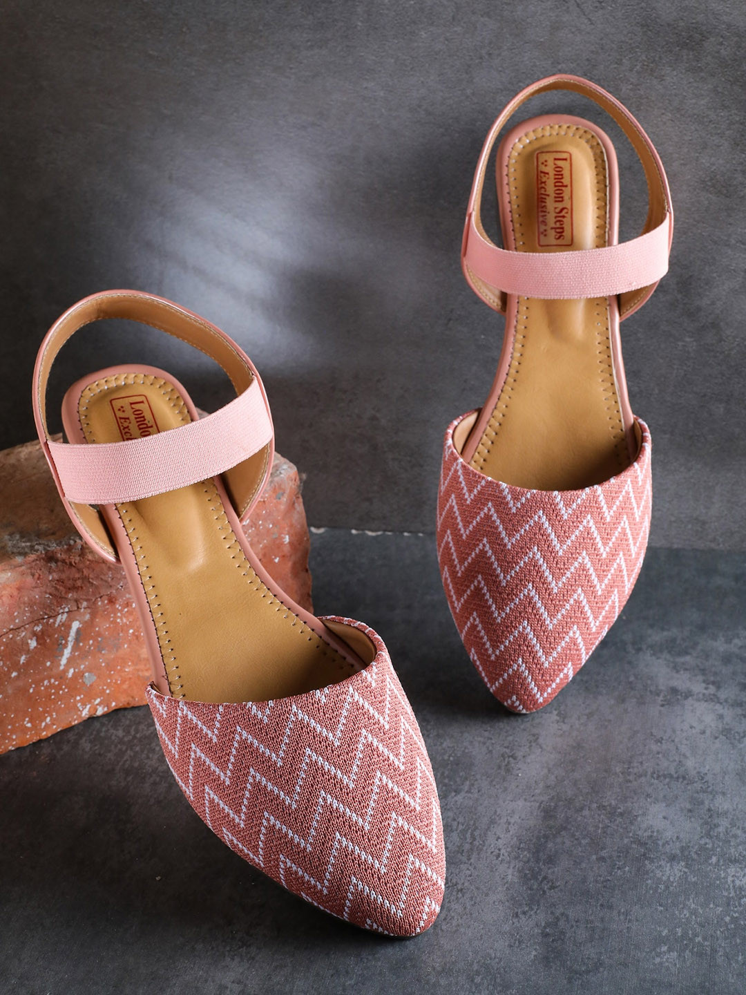 

LONDON STEPS Women Pink Printed Ballerinas Flats