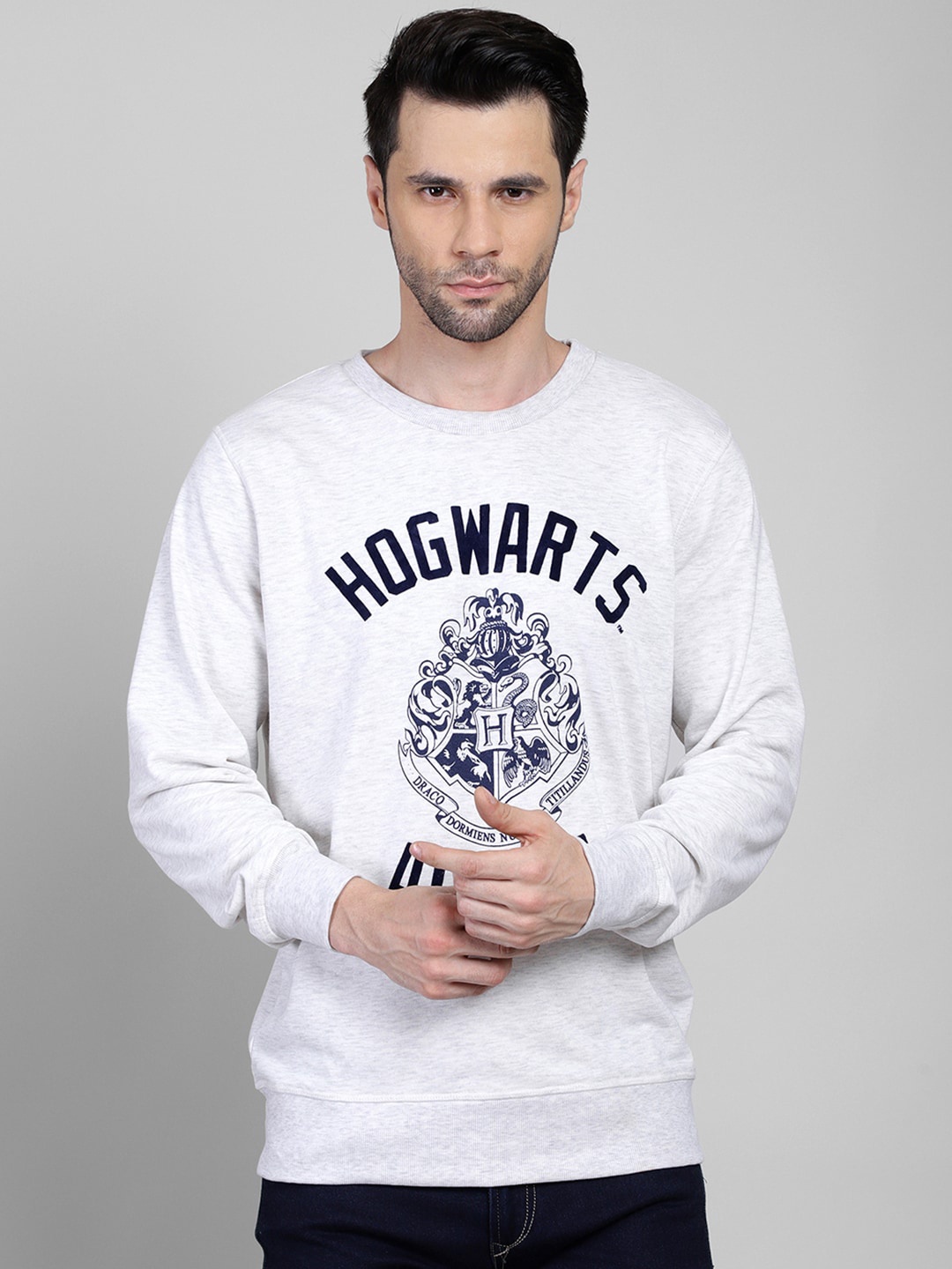

Free Authority Men Grey Melange Harry Potter Printed Sweatshirt